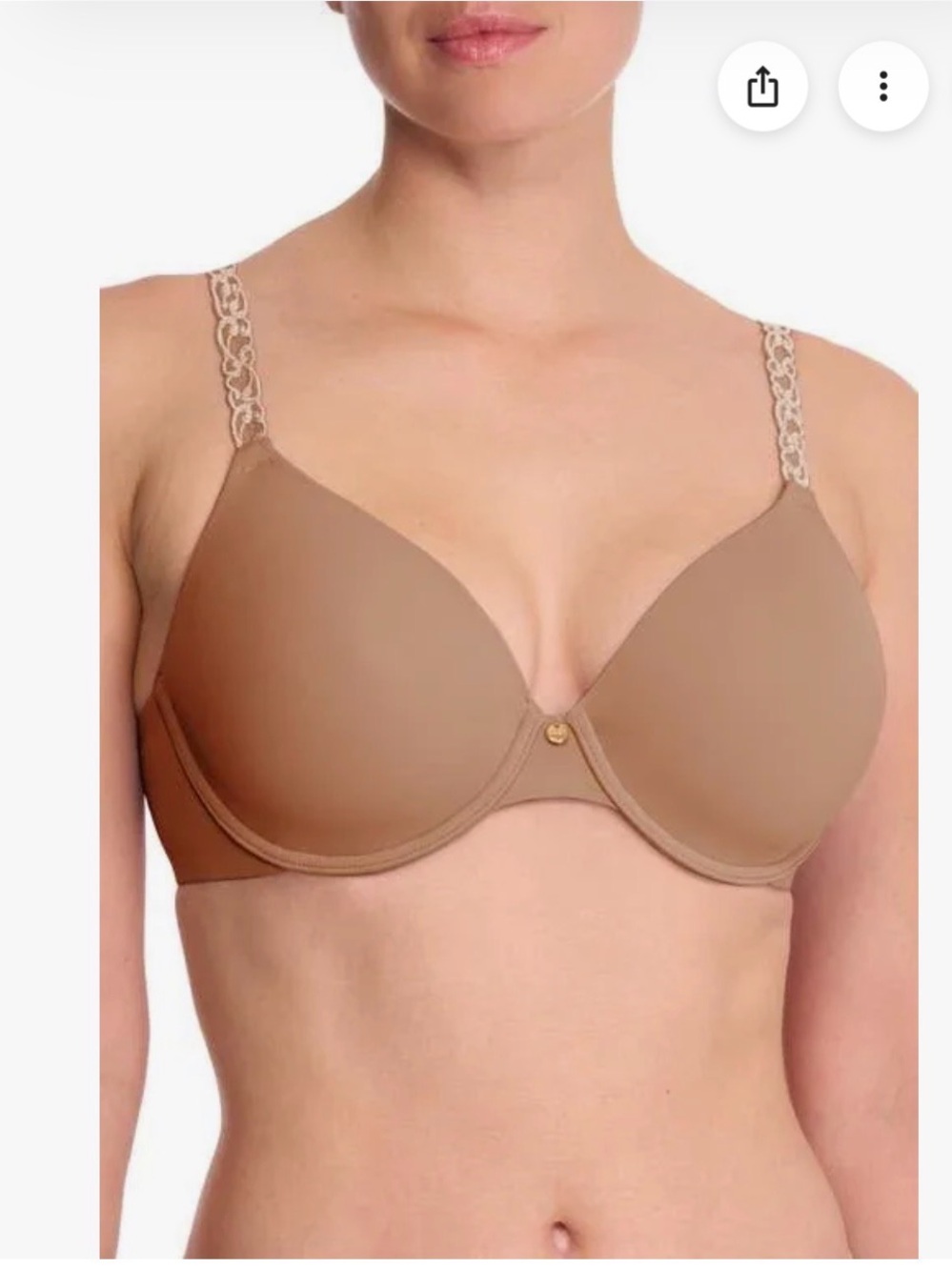 Natori Pure Luxe Smooth Nude Underwire T-Shirt Bra. Buff. NWT. 34 DDD